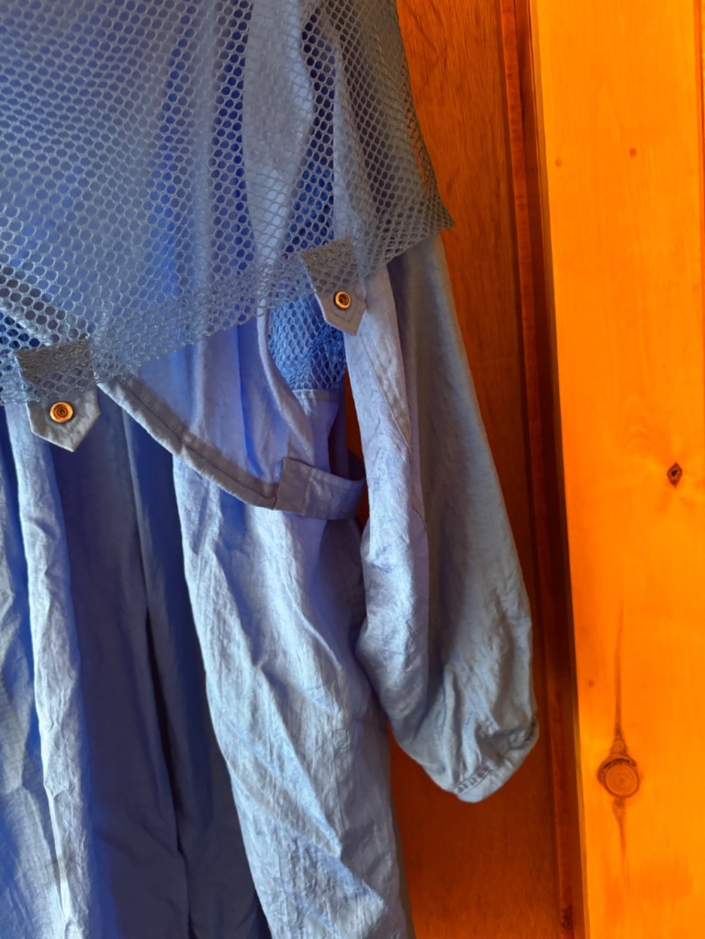 INCREDIBLE Issey Miyake Vintage Blue Mesh Rain Jacket - Picture 7 of 12